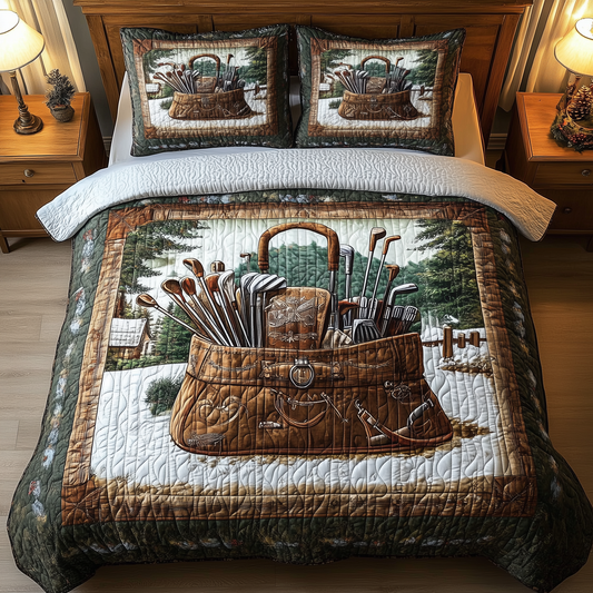 Golf Life 3-Piece Quilted Bedding Set GFTOTL1560