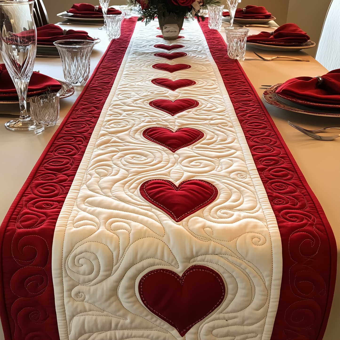 Red Romance Quilted Table Runner GFTOTL1773