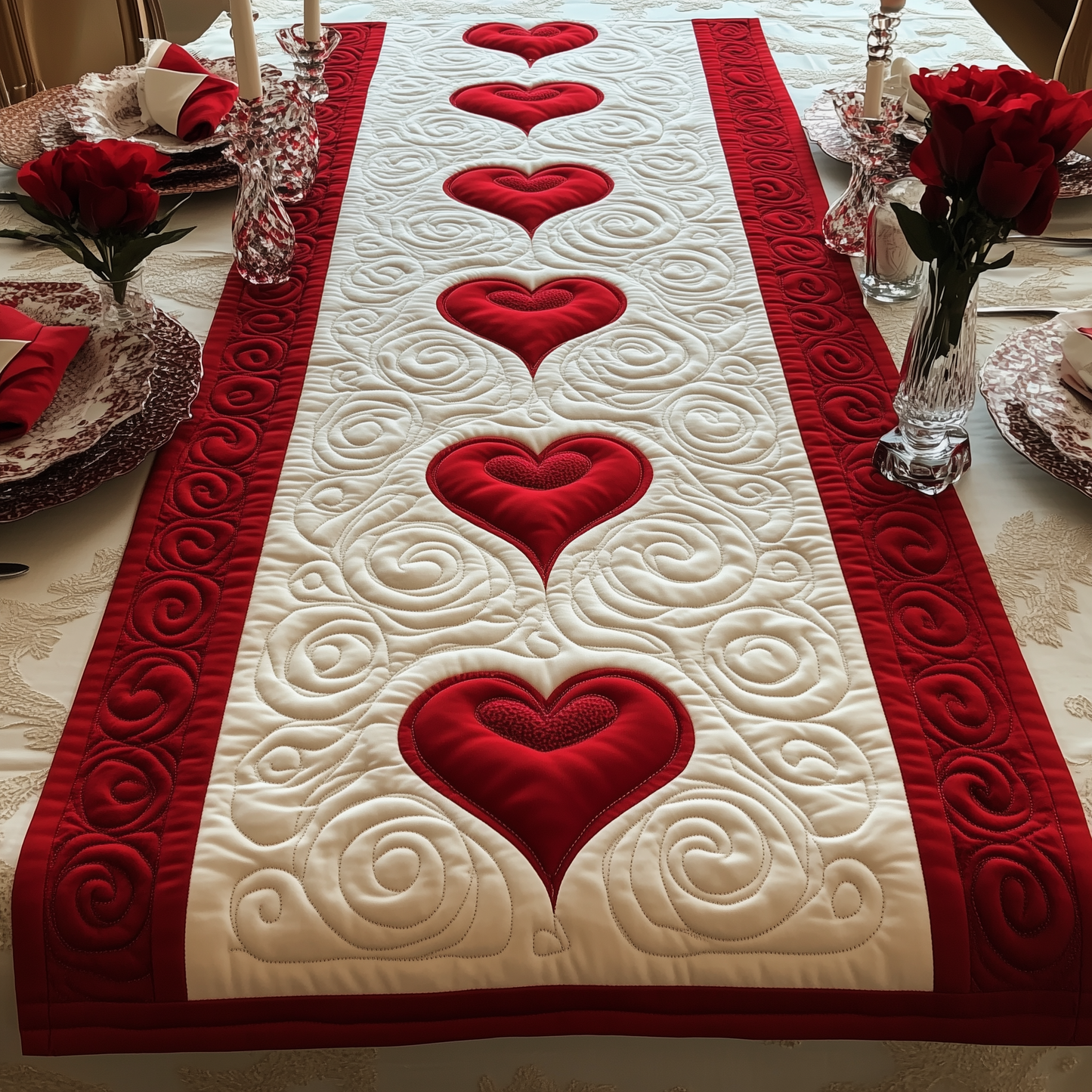 Red Romance Quilted Table Runner GFTOTL1774