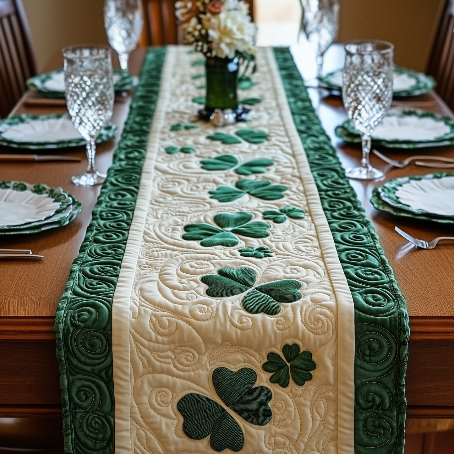 Shamrock Quilted Table Runner GFTOTL1775