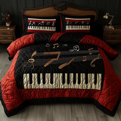 Keyboard 3-Piece Quilted Bedding Set GFTOTL2104