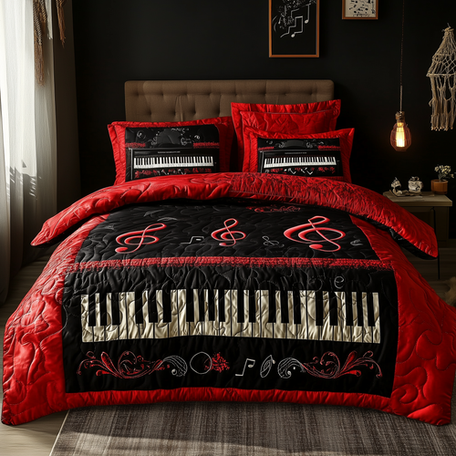 Keyboard 3-Piece Quilted Bedding Set GFTOTL2105