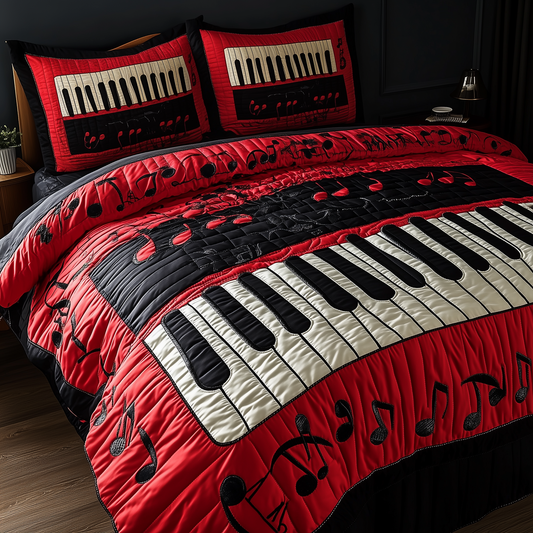 Keyboard 3-Piece Quilted Bedding Set GFTOTL2107