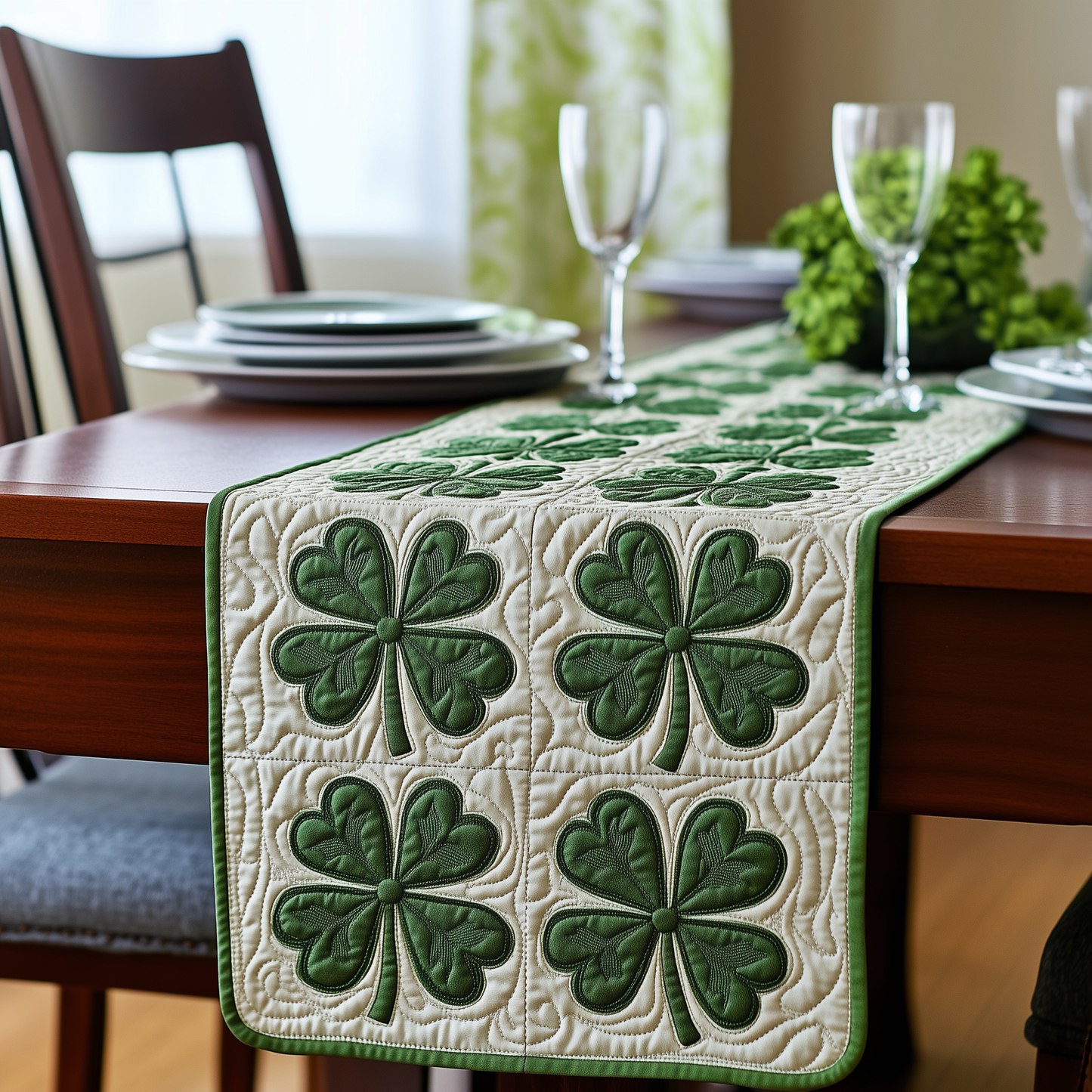 Irish Shamrock Quilted Tabler Runner GFTOTL2188