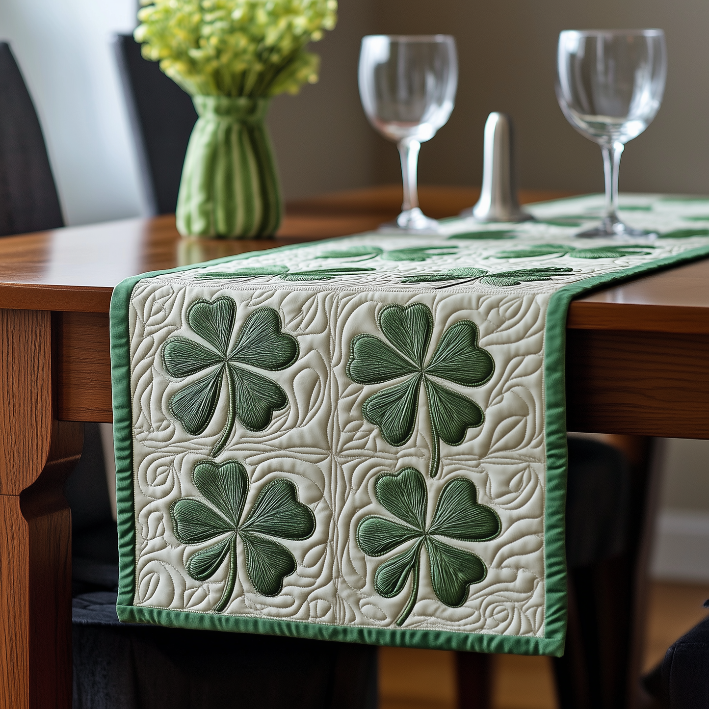 Irish Shamrock Quilted Tabler Runner GFTOTL2189