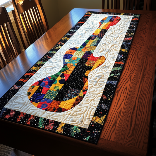 Guitar Blue Quilted Table Runner GFTOTL226