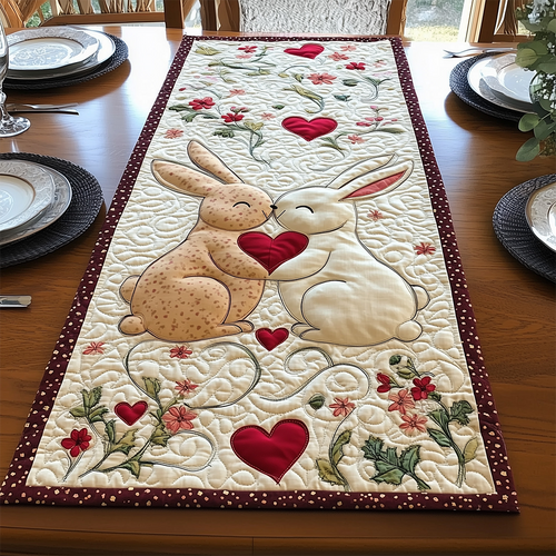 Bunny Couple Quilted Table Runner GFTOTL2279