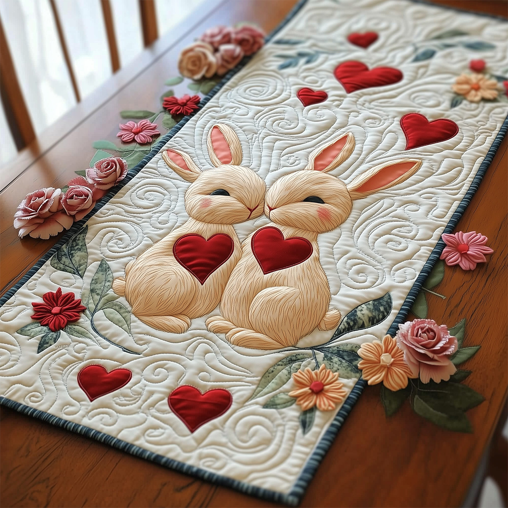 Bunny Couple Quilted Table Runner GFTOTL2282