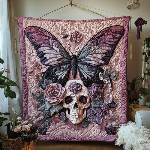 Butterfly Skull Quilted Blanket GFTOTL2331