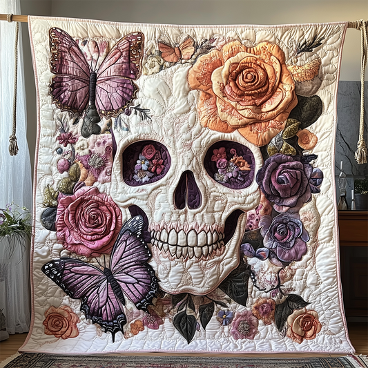 Butterfly Skull Quilted Blanket GFTOTL2333