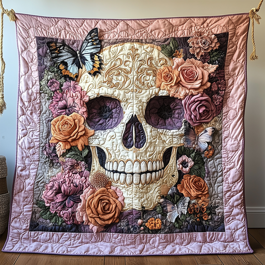 Butterfly Skull Quilted Blanket GFTOTL2334