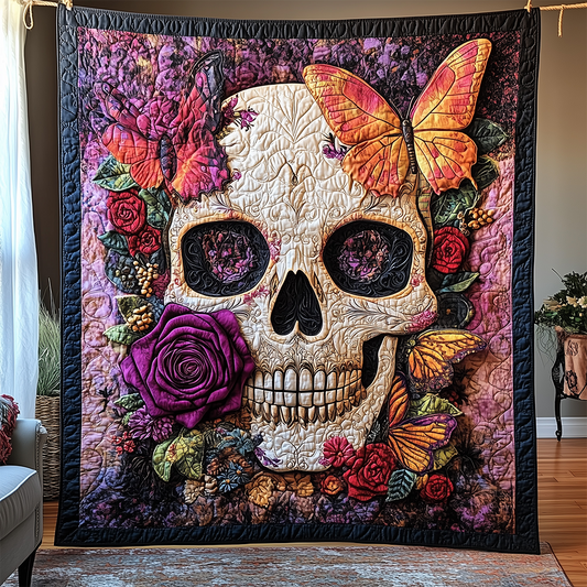 Butterfly Skull Quilted Blanket GFTOTL2337