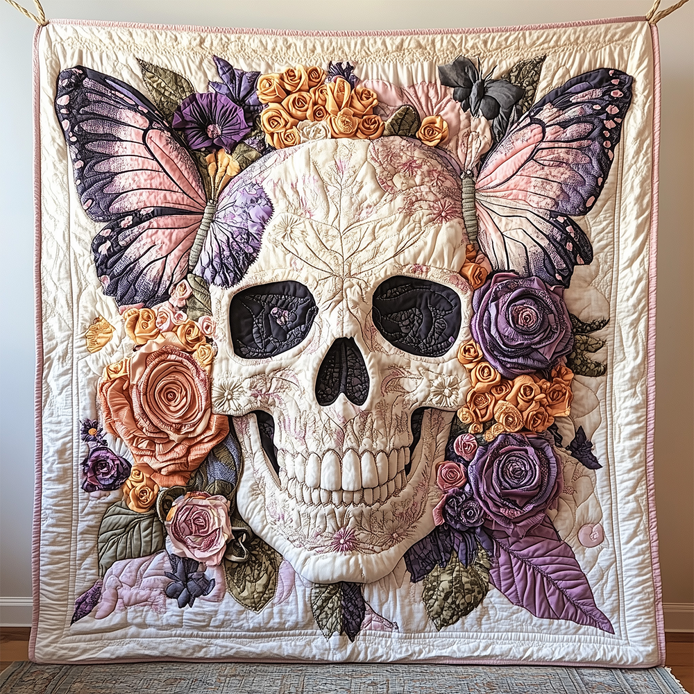 Butterfly Skull Quilted Blanket GFTOTL2339