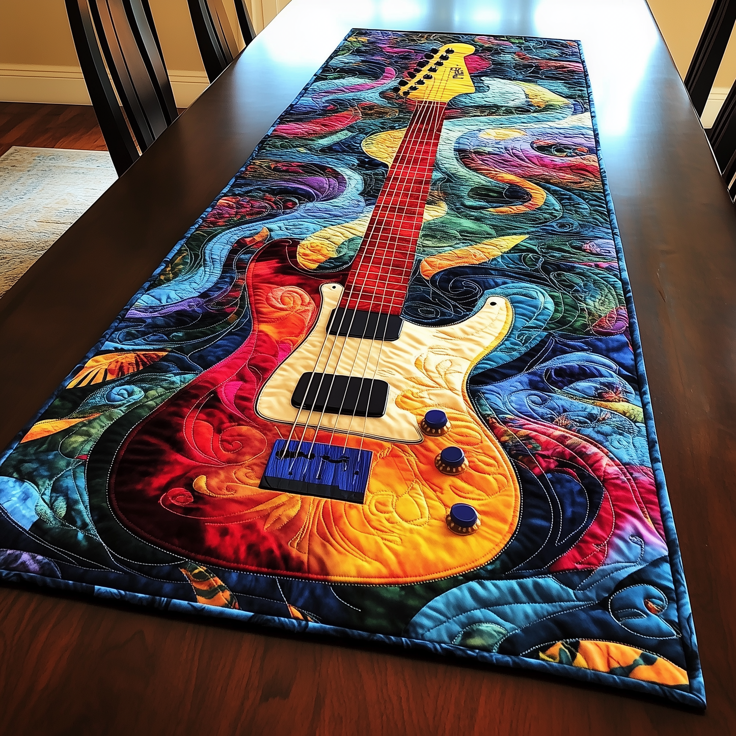 Colorful Guitar Quilted Table Runner GFTOTL233