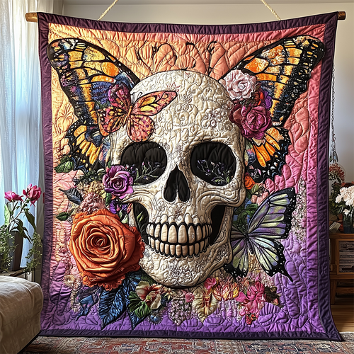 Butterfly Skull Quilted Blanket GFTOTL2340