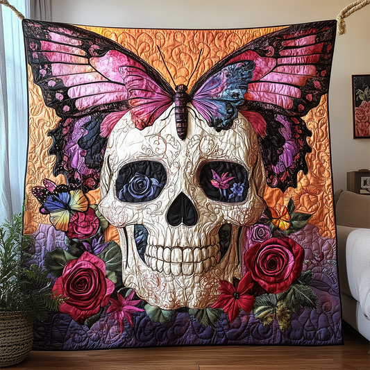 Butterfly Skull Quilted Blanket GFTOTL2341