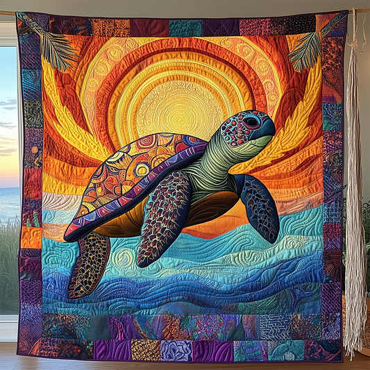 Awakening of the Sea Turtle Quilted Blanket GFTOTL2418