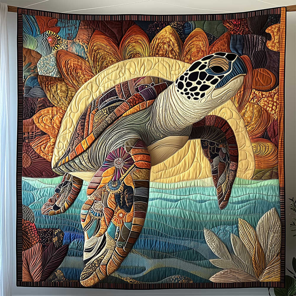 Awakening of the Sea Turtle Quilted Blanket GFTOTL2419