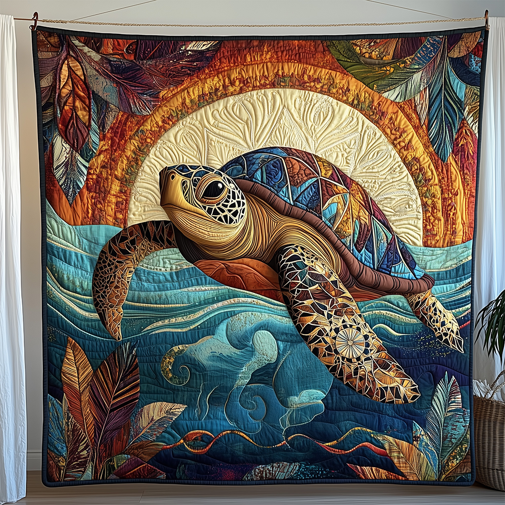 Awakening of the Sea Turtle Quilted Blanket GFTOTL2420