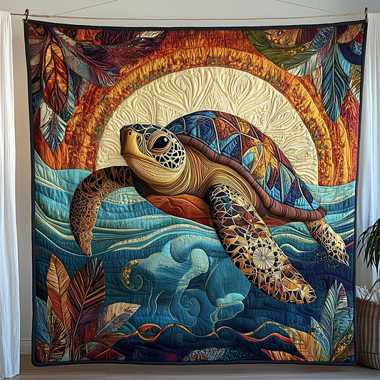 Awakening of the Sea Turtle Quilted Blanket GFTOTL2420