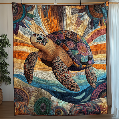 Awakening of the Sea Turtle Quilted Blanket GFTOTL2421