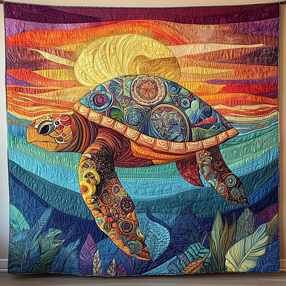 Awakening of the Sea Turtle Quilted Blanket GFTOTL2422