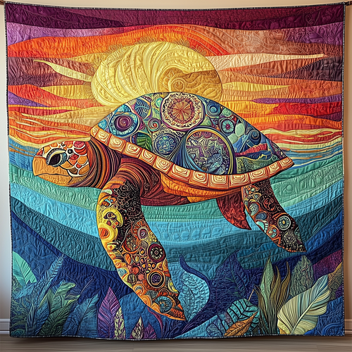 Awakening of the Sea Turtle Quilted Blanket GFTOTL2422