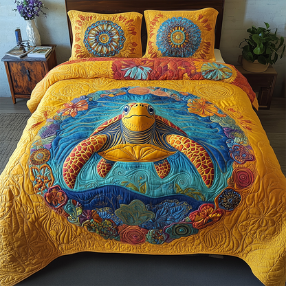 Awakening of the Sea Turtle 3-Piece Quilted Bedding Set GFTOTL2443