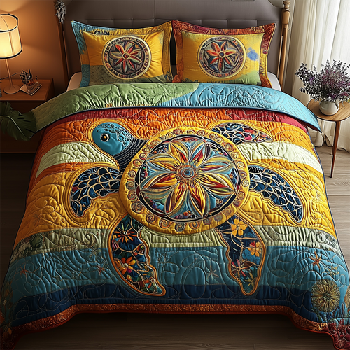 Awakening of the Sea Turtle 3-Piece Quilted Bedding Set GFTOTL2450