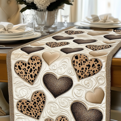 Leopard Hearts Quilted Table Runner GFTOTL2487