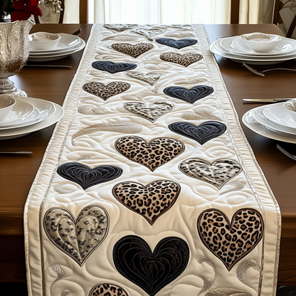 Leopard Hearts Quilted Table Runner GFTOTL2489