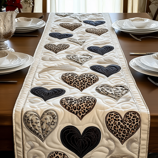 Leopard Hearts Quilted Table Runner GFTOTL2489