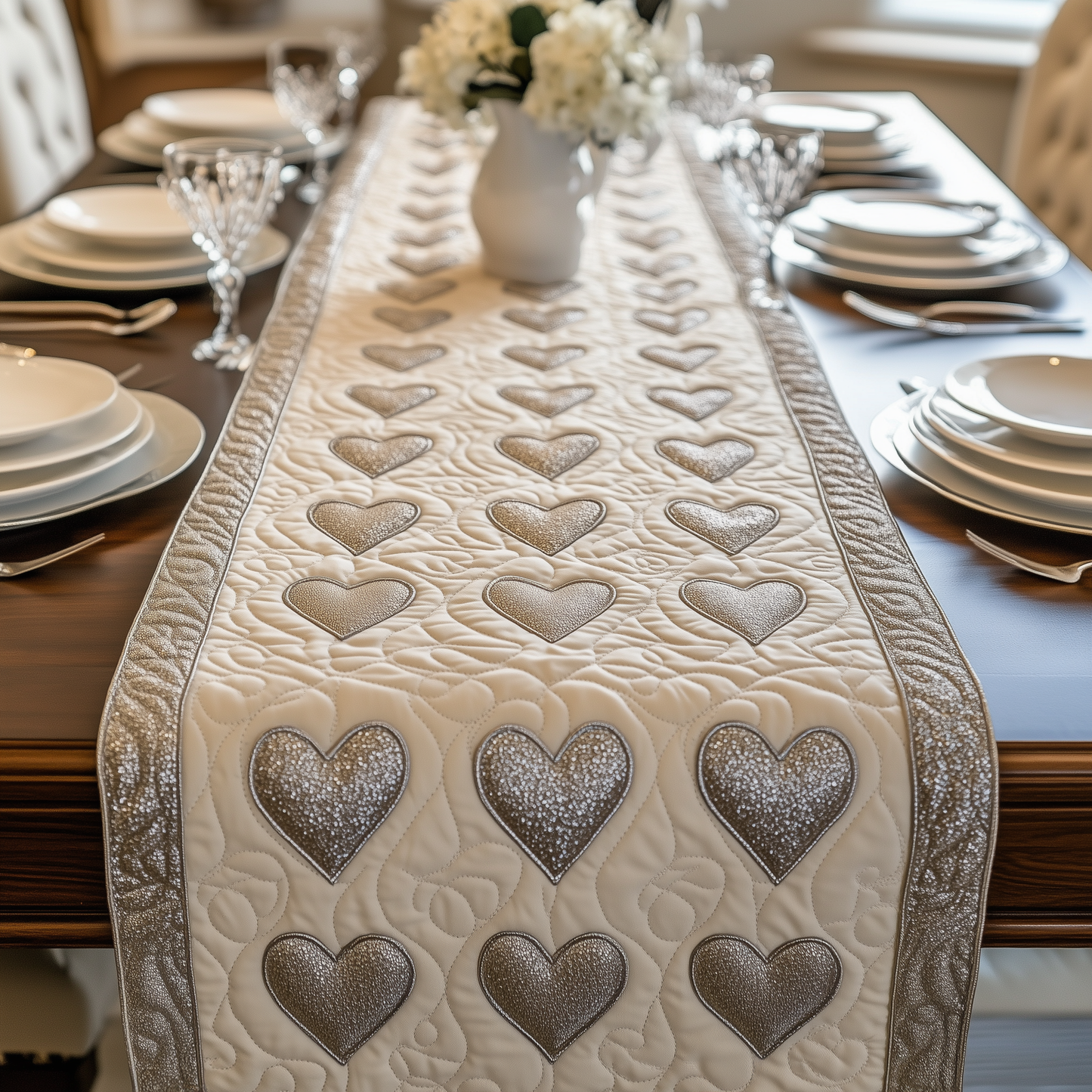 Leopard Hearts Quilted Table Runner GFTOTL2491