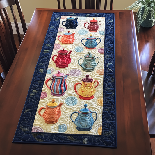 Darling Teapots Quilted Table Runner GFTOTL289