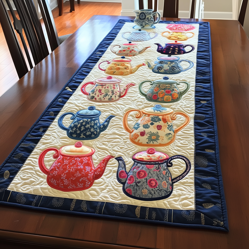 Darling Teapots Quilted Table Runner GFTOTL290