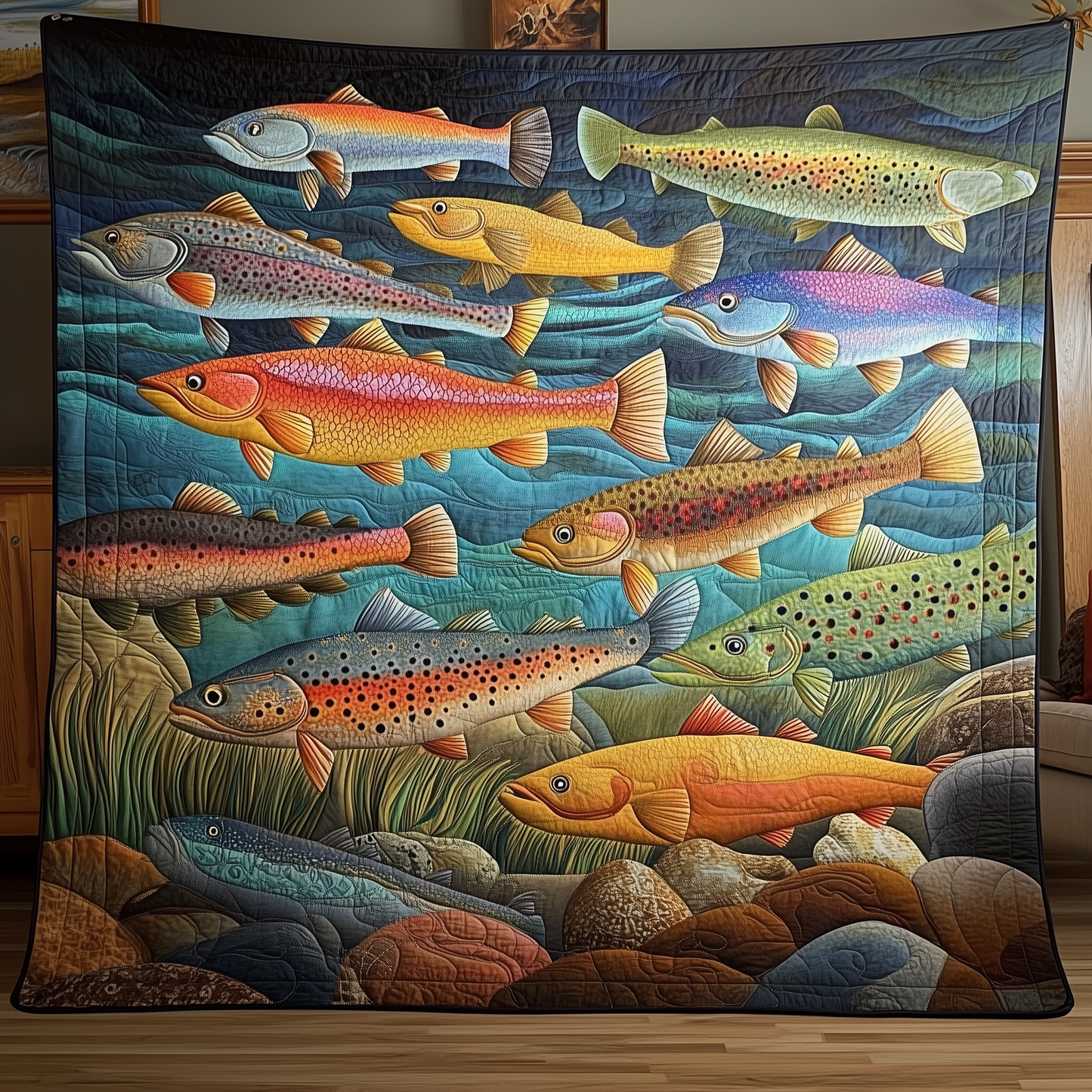 Treasuresfish Quilted Blanket GFTOTL412