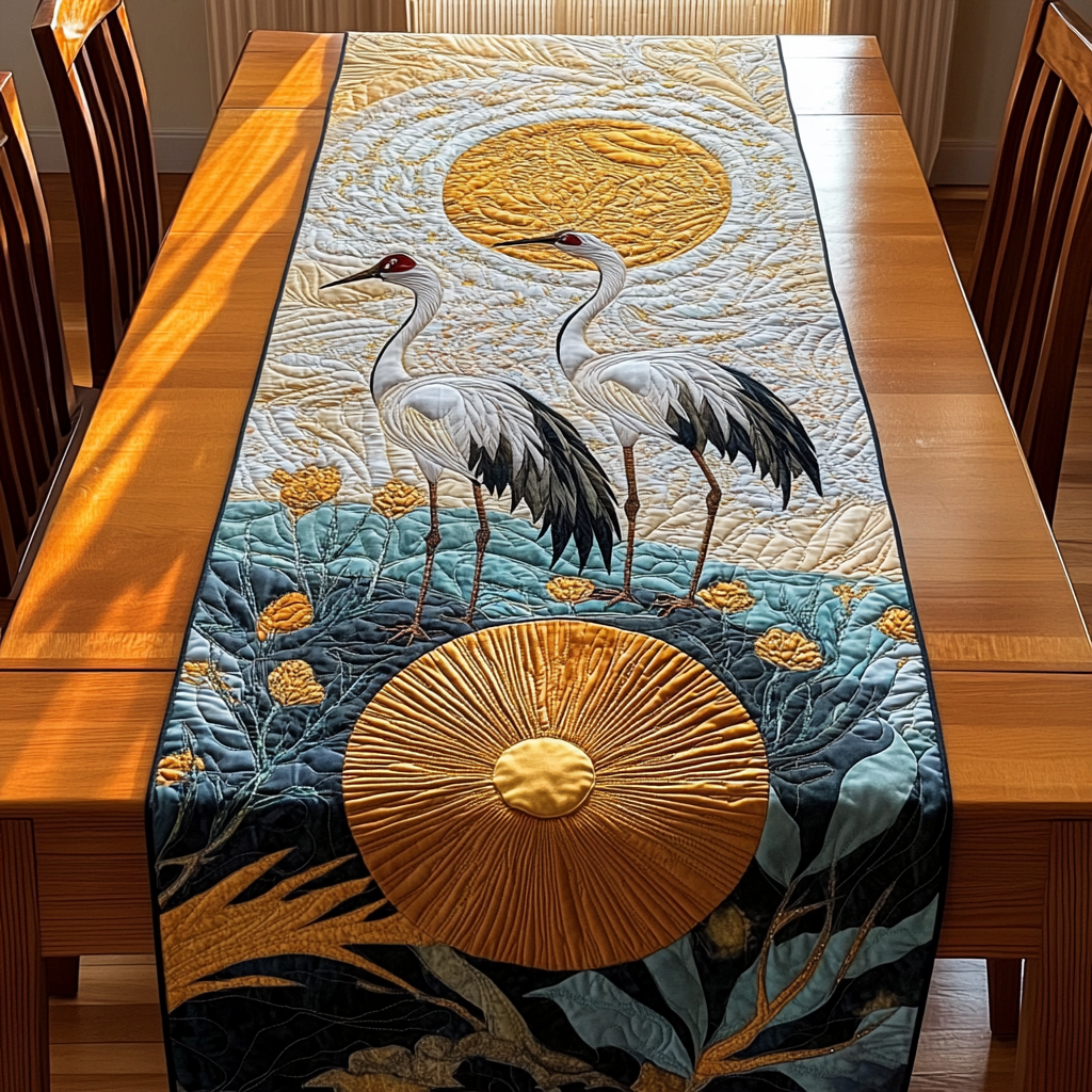 Crane Quilted Table Runner GFTOTL597