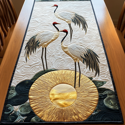 Cranes in Moon Night Quilted Table Runner GFTOTL599