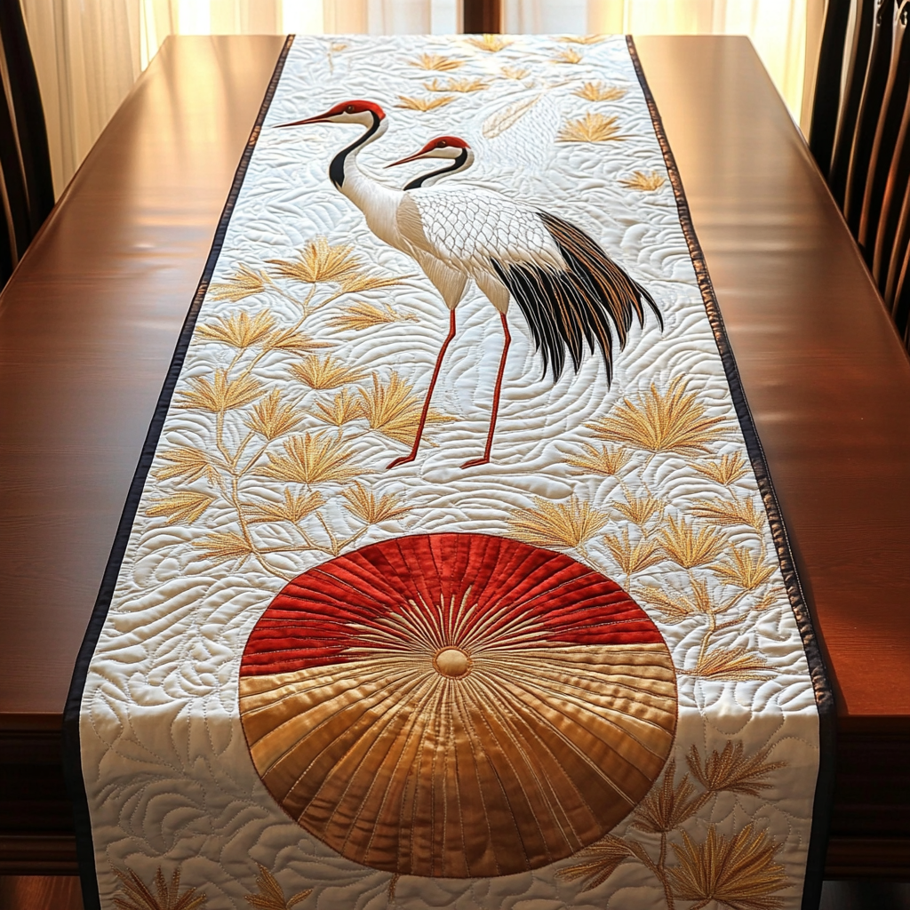 Cranes in Sunset Quilted Table Runner GFTOTL606