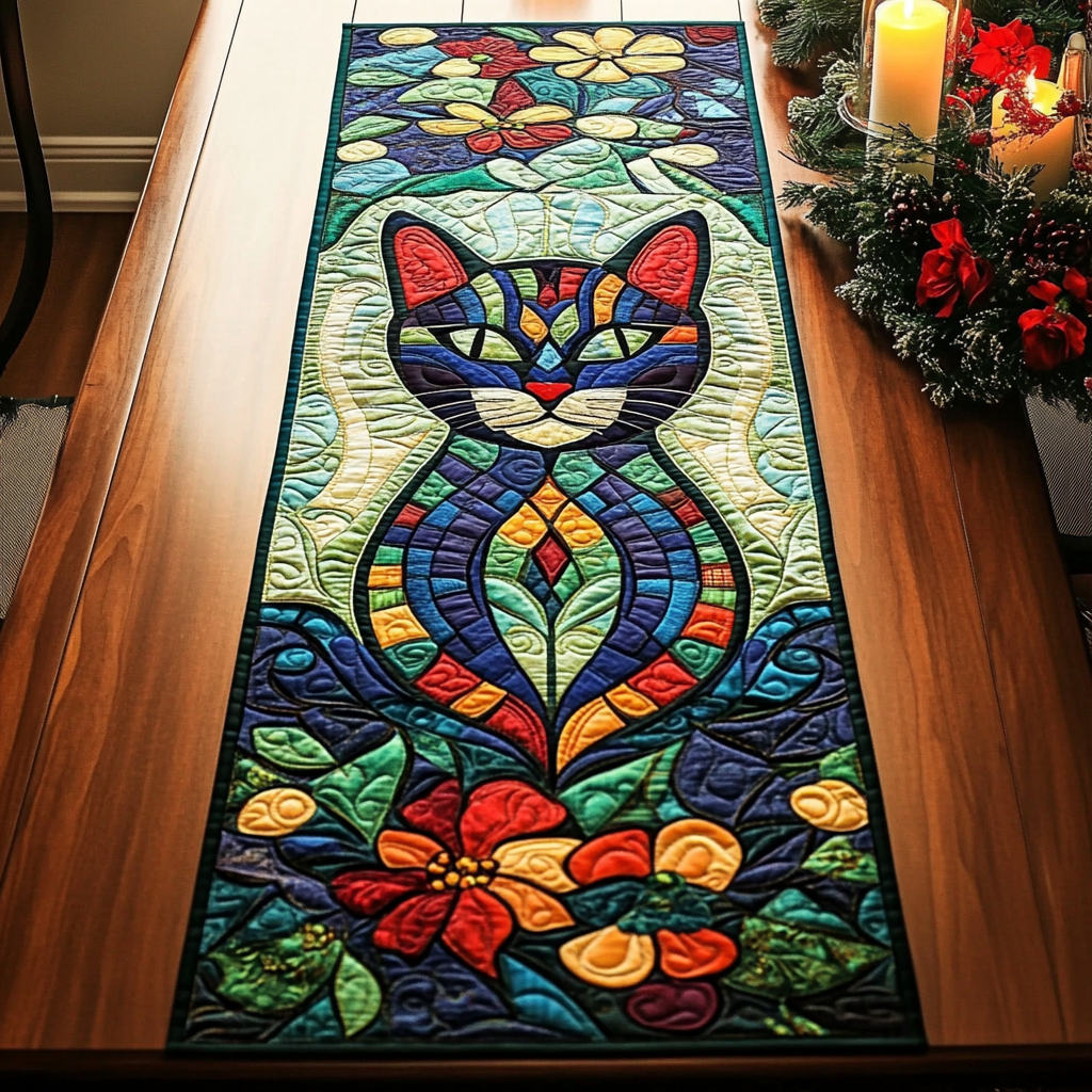 Majestic Cat Quilted Table Runner GFTOTL619