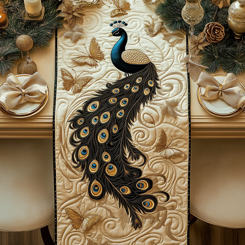 Royal Peacock Quilted Table Runner GFTOTL723