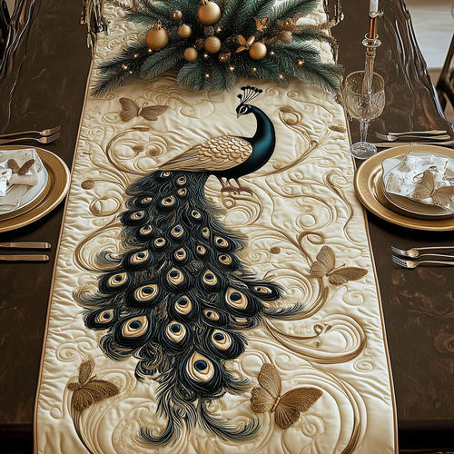 Royal Peacock Quilted Table Runner GFTOTL728