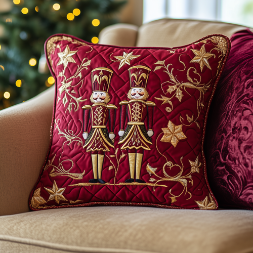 Burgundy Nutcracker Quilted Pillow Case GFTOTL740