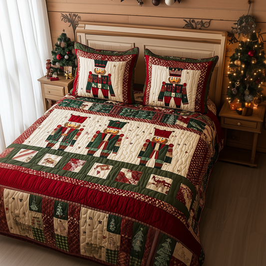 Christmas Nutcracker 3-Piece Quilted Bedding Set GFTOTP046