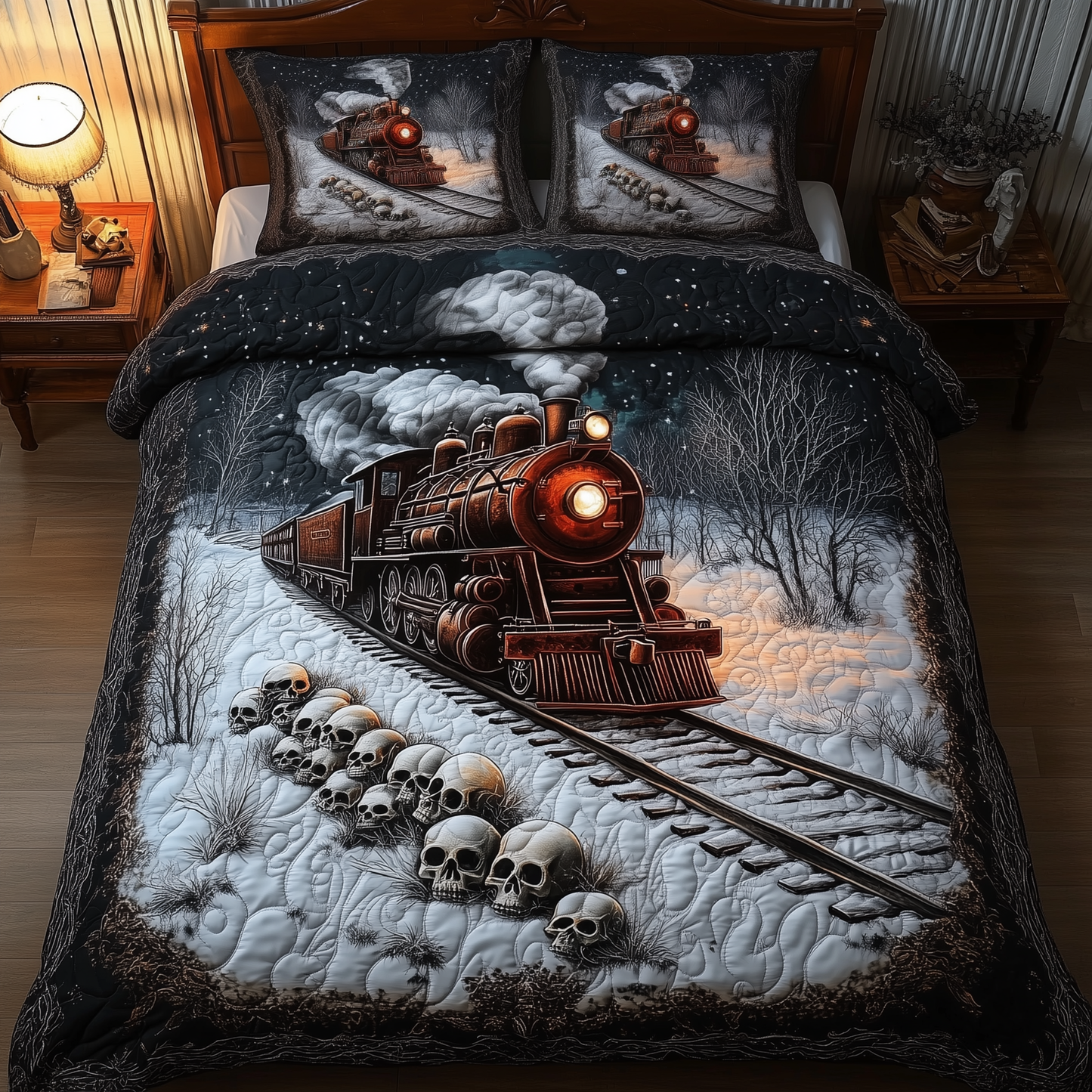 Train to the Skull Land 3-Piece Quilted Bedding Set GFTOTP1055