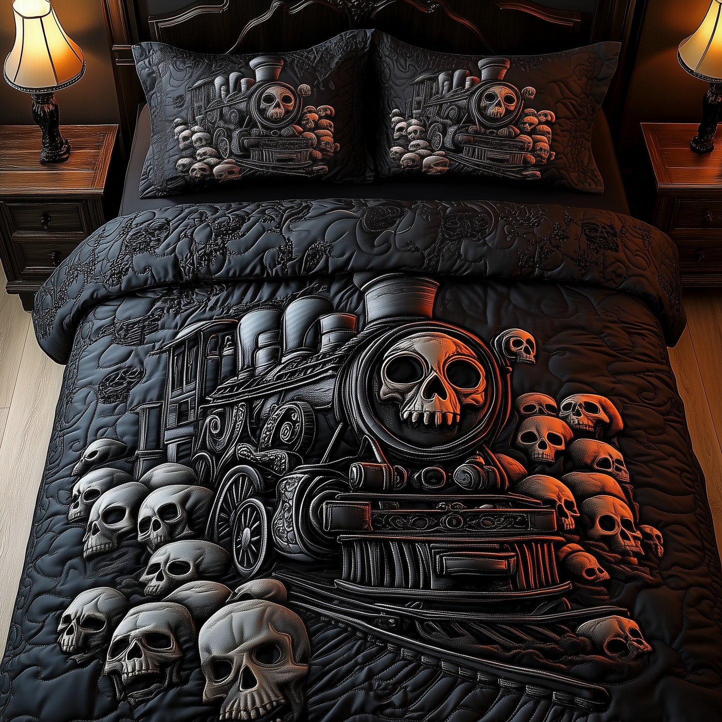 Train to the Skull Land 3-Piece Quilted Bedding Set GFTOTP1056