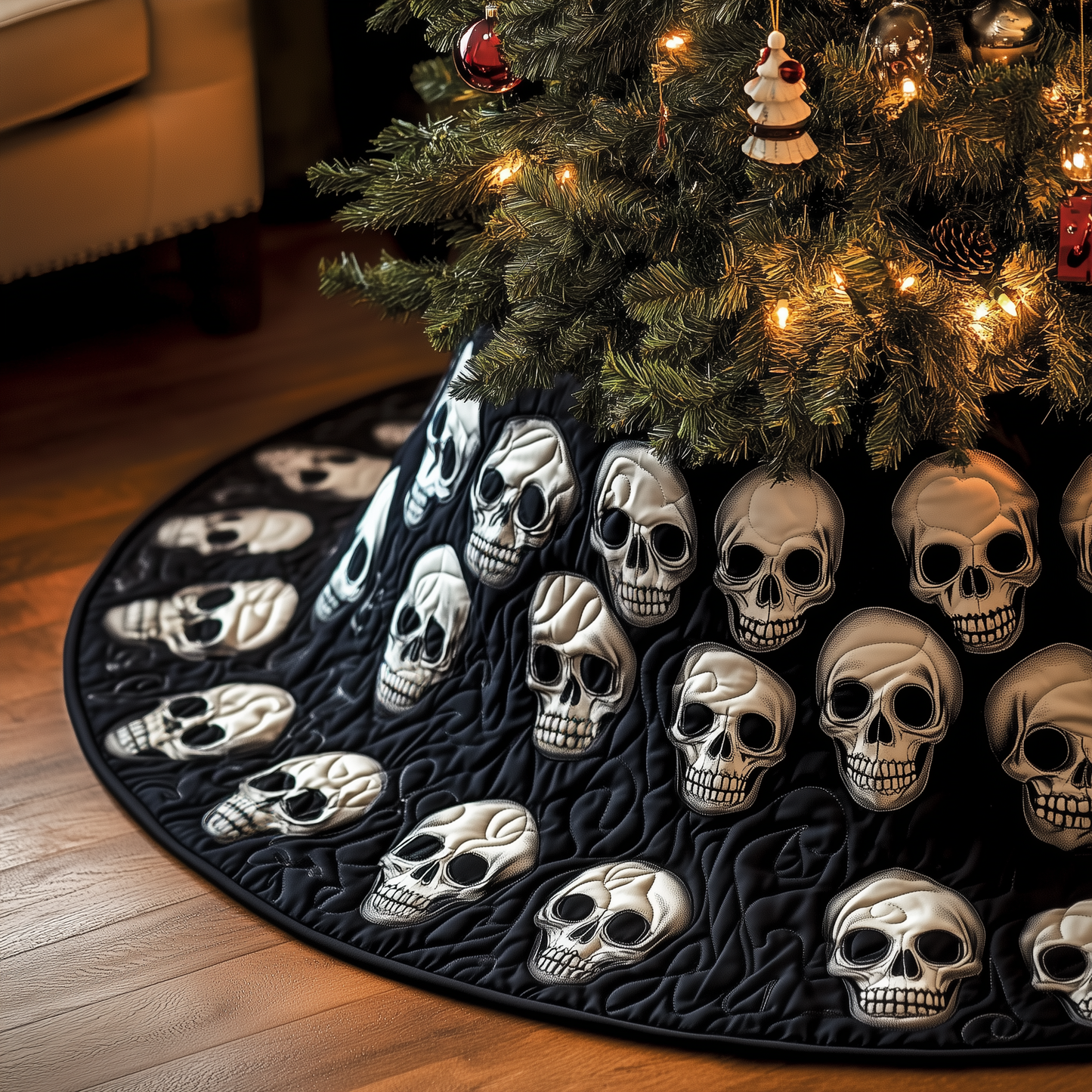 Elegant Skull Quilted Tree Skirt GFTOTP1159