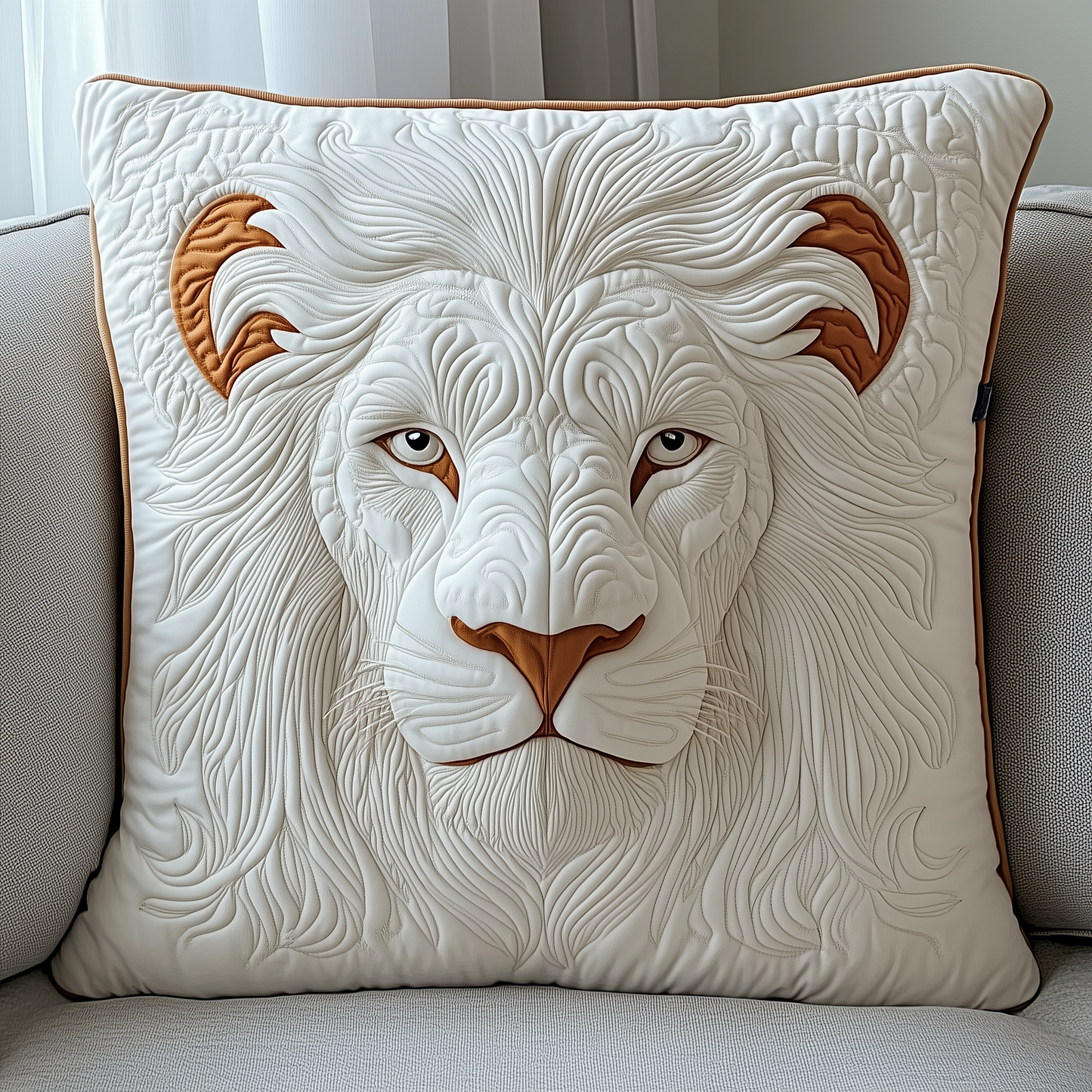 Majestic Lion Quilted Pillow Case GFTOTP1340