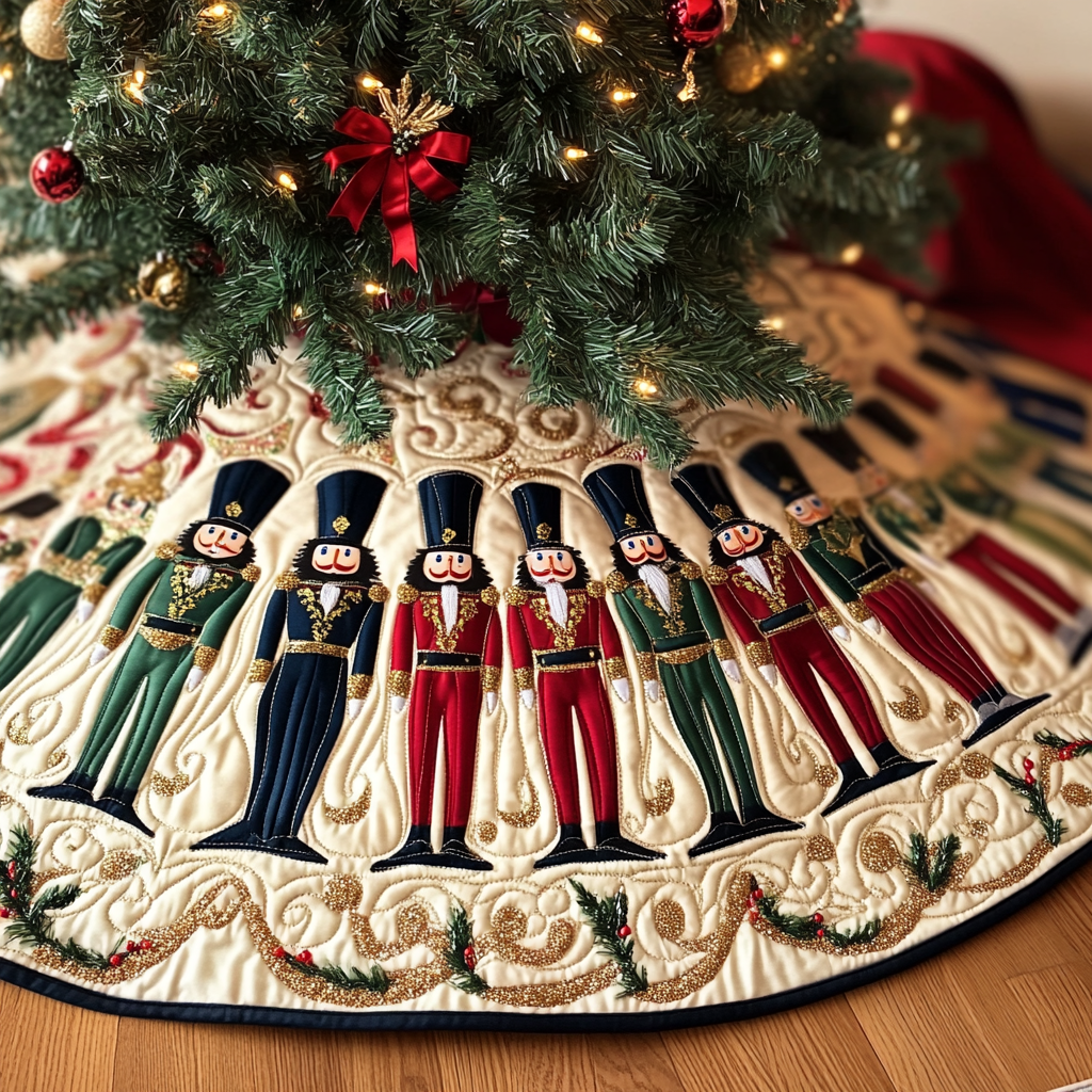 Christmas Nutcracker Quilted Tree Skirt GFTOTP151