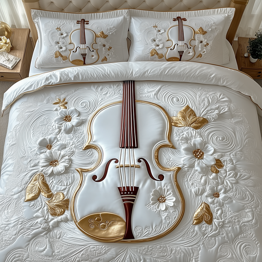 Elegant Violin 3-Piece Quilted Bedding Set GFTOTP1551